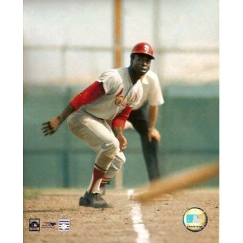 Lou Brock Cardinals Baserunning Color 8x10 Photo
