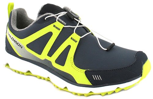 New Mens/Gents Salomon Blue Athletic Waterproof Running Shoes/Trainers - Deep Blue/Fizz/White - UK 8