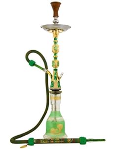 Khalil Mamoon Green Ceramica (1 Hose) Hookah + Free Gift.