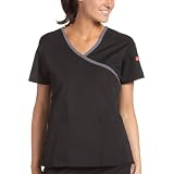 Dickies Women's Everyday Scrubs Contrast Mock Wrap Top
