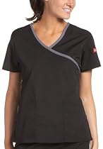 Dickies Women's Everyday Scrubs (EDS) Contrast Mock Wrap Top