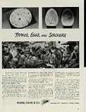 TYPHUS, EGGS, and SOLDIERS! In this World War, our soldiers confront an ancient foe even more deadly than the enemy's panzer divisions. That foe killed between two and three million people in World War I. It is Typhus fever - a disease transmitted by the bite of the body louse, and often confused with typhoid fever because of the similarity of names. Today our troops are immunized against typhus. They are among the first troops so safeguarded in the history of the world. Such mass protection is a striking and dramatic medical triumph, yet it hinges upon a most prosaic thing - a hen's egg. For in the preparation of the new vacine against typhus fever, hen's eggs play a stellar role. In closely guarded and isolated rooms, there are great trays of these eggs. Each is fertile. Each is allowed to incubate for a time. Then, a tiny hole is carefully drilled in one end of each egg. Live typhus fever viris is injected through this opening. The live virus multiplies many times over. When the virus has grown sufficiently in the egg embryo, it is 