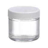 Wheaton W216903 Straight Sided Jar, Clear Glass, Capacity 2oz With 53-400 White Polypropylene Poly-Vinyl Lined Screw Cap, Diameter 55mm x 48mm (Case Of 24)