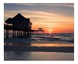 Clearwater Beach Sunset, Florida Photographic Poster Print by George Oze, 20x16