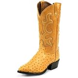 Mens Tony Lama 13 Quill Ostrich Pull On Western Boots by Tony Lama