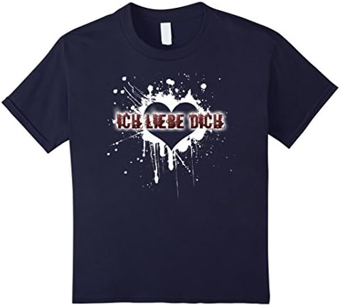 Kids Ich Liebe Dich T-shirt, German Deutschland I Love You Tee 12 Navy