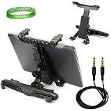 In Car Theater System Accessories Kit: Samsung Galaxy TAB 10 Inch Tablet Computer Backseat headrest Car Mount + Aux Cable + Live * Laugh * VanGoddy Love Wrist Band!!!