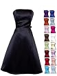 50's Strapless Satin Formal Bridesmaid Prom Dress Holiday Gown