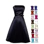 50's Strapless Satin Formal Bridesmaid Prom Dress Holiday Gown