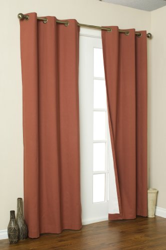 Weathermate Terracotta Grommet Top Curtain Pair, 160x84