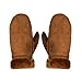 LABANCA Winter Warm Mitten Faux Suede Mittens Gloves for Outdoor Skiing Riding Light Tan