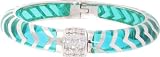 Angelique De Paris Mata Hari Silver Platinum Rhodium Finish Resin Bangle Bracelet in Lagoon