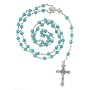 Blue Faux Pearl Rosary With 6mm Beads - 26in. Rosary Necklace - 31in. Overall Length