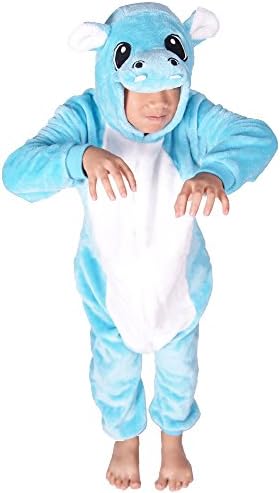 FashionFits Kid's Unisex Hippo Jumpsuit Pyjamas Flannel Pajamas Animal Cosplays 105