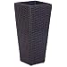 Gartenfreude 4000-1000-001 Pflanzgef�� Polyrattan 28 x 28 x 60 cm, f�r innen und au�en, wasserdichter Kunststoffeinsatz, schwarz