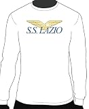 S.S. Lazio Basic Logo Long Sleeve Tee, Adult Medium - White