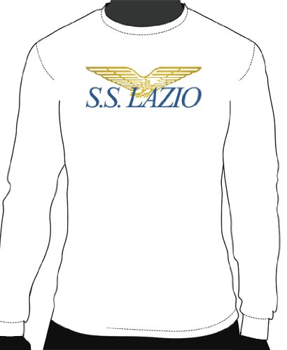S.S. Lazio Basic Logo Long Sleeve Tee, Adult Medium - White