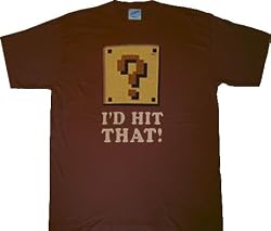 Nintendo Mario Bros I'd Hit That! Brown Adult T-shirt Tee