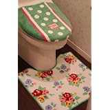【かわいいトイレを演出します】メーカー累計販売10000枚突破！シャーロットトイレカバー＆マット　ブーケGR