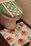 【かわいいトイレを演出します】メーカー累計販売10000枚突破！シャーロットトイレカバー＆マット　ブーケGR