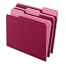 Pendaflex 1521/3BUR Pendaflex 2-Tone File Folders, 1/3 Cut, Top Tab, Letter, Light Burgundy, 100/Bx