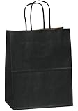 8"x4.75"x10" - 50 Pcs - Black Kraft Paper Bags, Shopping, Mechandise, Party, Gift Bags