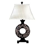 Rosewood Swirl Circle Table Lamp