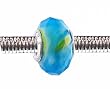 Pandora Style Charm Bead (Z71) Faceted Murano Lampwork Glass (14mm x 10mm) (fits Troll too)