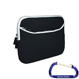 Gizmo Dorks Neoprene Zipper Slip Case (Black) with Carabiner Key Chain for the Barnes and Nobles Nook Color and Nook Tablet