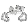 Goldmaid Damen-Ohrstecker Herzenen 585 Wei�gold 20 Diamanten 0,10ct He O3811WG
