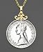 14k Gold & Sterling Silver Coin Pendant Necklace