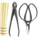 ThinkBamboo Bonsai Basics Set - 8" Concave Cutter, 7" Heavy Duty Shear, and Bamboo Brush