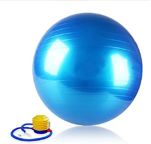 Blue Yoga Ball 29" 75cm Exercise Pilates Balance Gymnastic Fitness + Air Pump