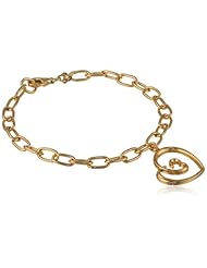 Sterling Silver Double Heart Charm Rolo Bracelet, 7.5"