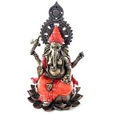 Bronze Effect Ganesh Seated on Lotus