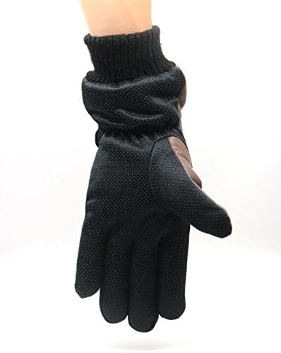 Walke Li-ion Battery Heated Gloves Waterproof Windproof Electric Thermal Warming Ski Snowboard (Black & Brown, L)