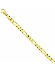 Genuine 14K Yellow Gold 7.7Mm Polished Fancy Link Bracelet 8 Inches 100% Satisfaction Guaranteed.