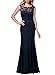 Miusol Women's 1920'S Retro Floral Lace Sleeveless Halter Bridesmaid Long Dress