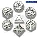 Q-Workshop Polyhedral 7-Die Set: Carved Nuke Dice Set (White and Black)