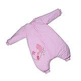 (ラボーグ) La vogue 暖かい キッズ 新生児 寝袋 シュラフ ベビースリーパー 長袖が取り外す可 ベビーカバーオール 象小紋 厚手 防寒布団 出産祝い ピンク 80cm