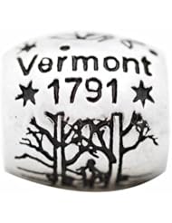 De Buman Sterling Silver Us 50 State Vermont Bead,hole 5mm