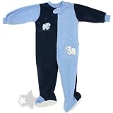 Navy and Blue Bear Footed Sleeper Pajamas for Toddlers and Baby Boys
