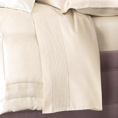 Donna Karan Modern Classics Tailored Pleat Queen Flat Sheet White Gold Cream Ivory