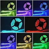 Abco Tech Flexible Color Changing RGB Ribbon Flexible LED Light Strip 12v 16.4 FT
