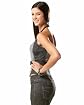 Linen Denim Bustier Halter Top Product Image