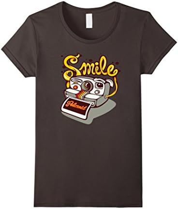 Women's Smile Polaroid Machine T-shirt XL Asphalt