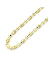 14K Solid Italy White Gold Chain Bracelet 2mm Diamond Cut Bead Chain