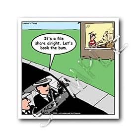 Londons Times Funny Society Cartoons - Illegal Downloading of Music - Iron on Heat Transfers