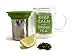 Best Glass Tea Mug with Stainless Steel Tea Infuser - Loose Leaf Tea Infuser Mug - Tea Strainer - Tea Steeper – “Keep Calm and Drink Tea” Nicely Gift Boxed - Great Tea Steeping System
