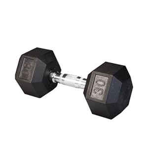 30 lb. Rubber Dumbbell Single